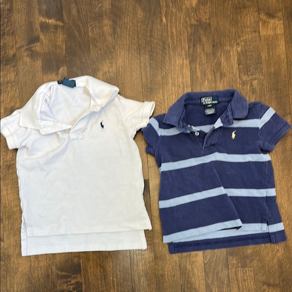 Ralph Lauren Kids Polo Shirt Set - White and Blue